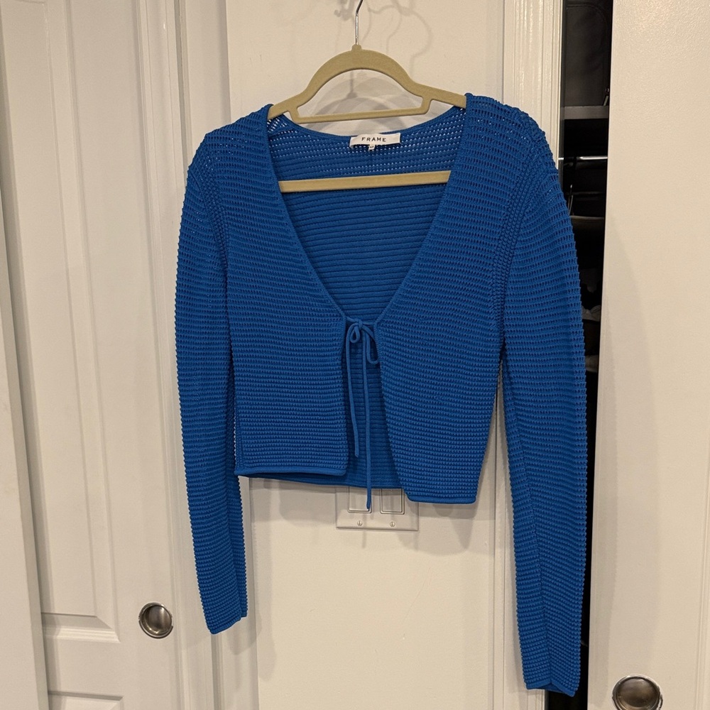 Frame Denim Blue Knit Blouse